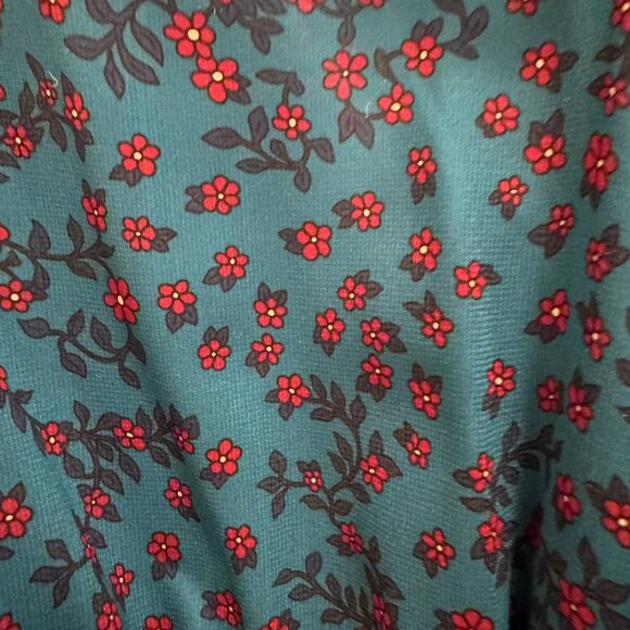 Neiman Marcus Size Small Blue and Red Flowered Peplum Top - Picture 3 of 4